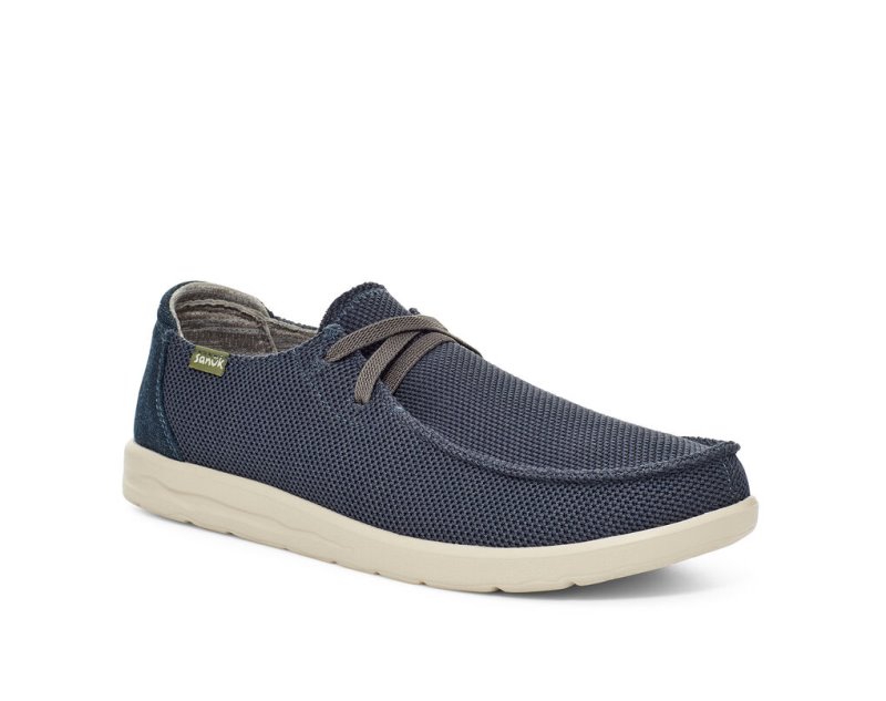 Sanuk Shaka Mesh No-tie - Sanuk Sneakers Mens Navy - Philippines DJULKS801